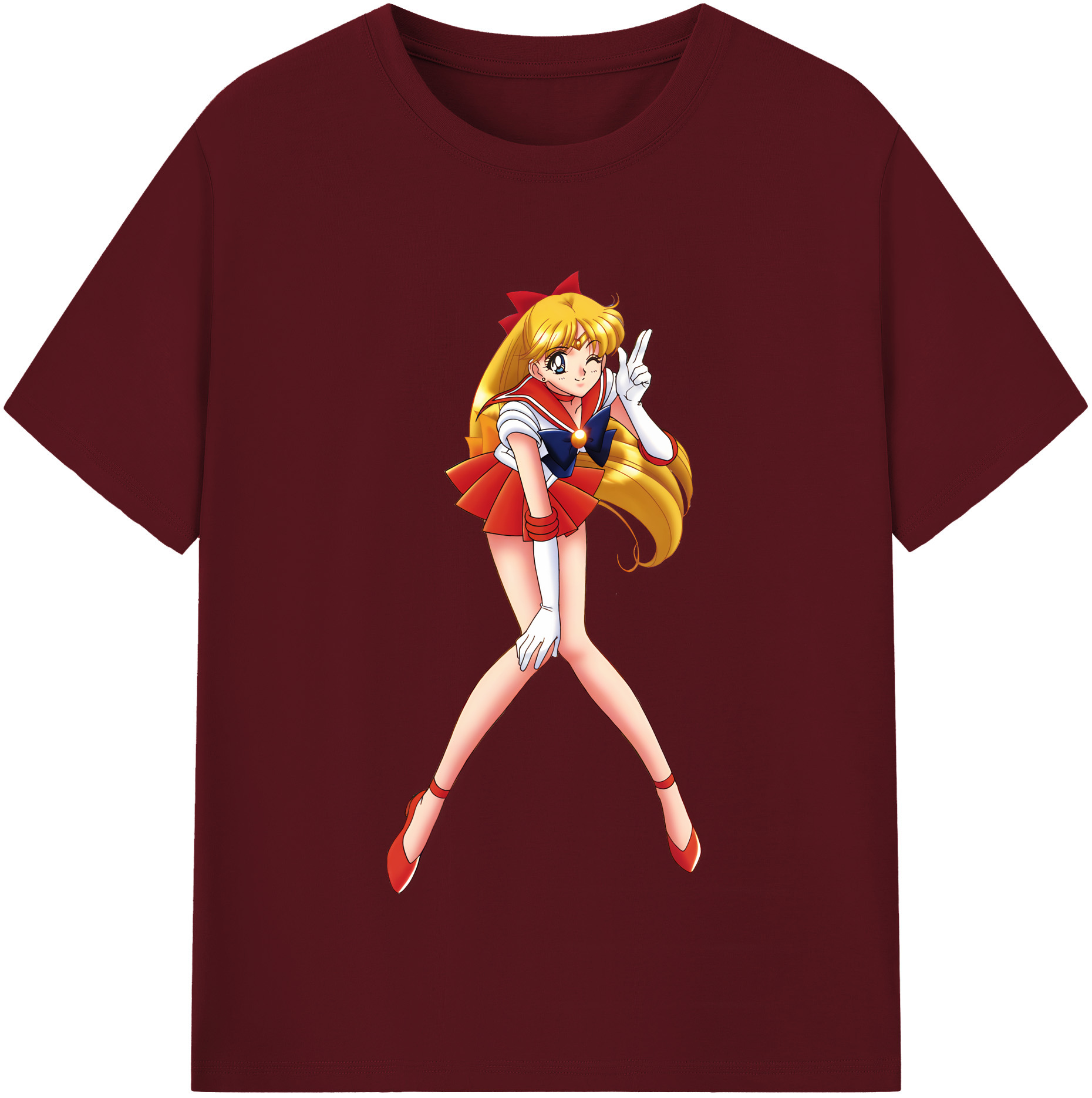 （画像用） 美少女戦士セーラームーン 愛野 美奈子 あいの みなこ Sailor Moon Aino Minako 綿100％半袖Tシャツ（フロントプリント）